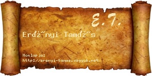 Erényi Tamás névjegykártya